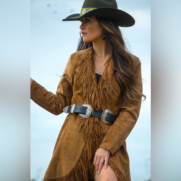 Brown Suede Fringe Jacket - Picture 4 of 6